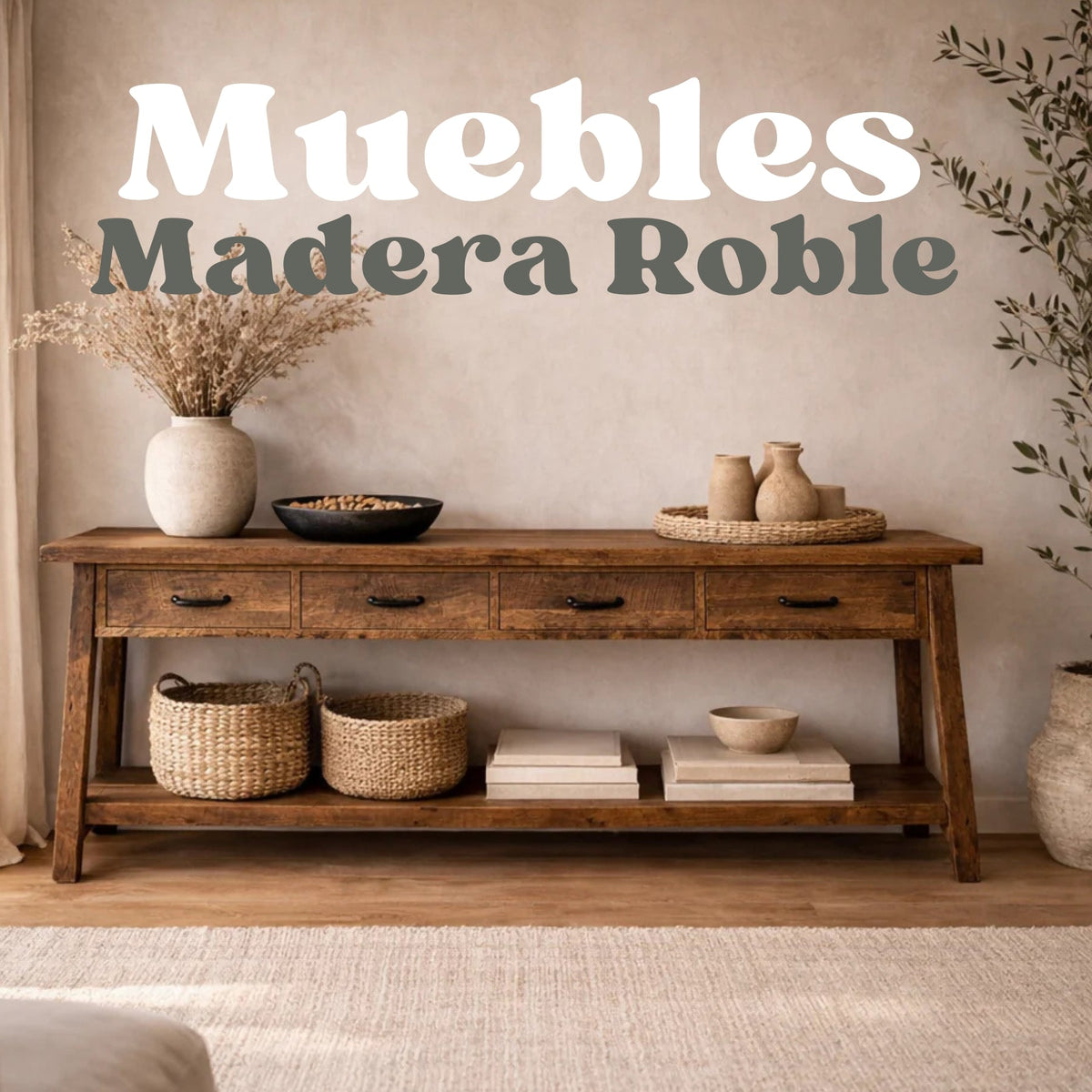 Muebles de roble reciclado