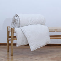 Funda Piecera Loa Mini Lino (Sin Relleno) Beige Lineas