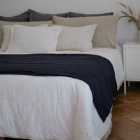 Funda Piecera Loa XL Lino Grueso (Sin Relleno) Azul