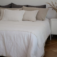 Funda Piecera Loa XL Lino (Sin Relleno) Beige Lineas