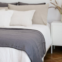 Funda Piecera Loa Mini Lino (Sin Relleno) Gris Oscuro