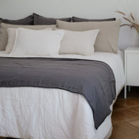 Funda Piecera Loa XL Lino GRUESO (Sin Relleno) Gris Oscuro