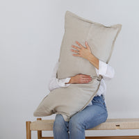 Funda cojín Mayo Lino Grueso Beige