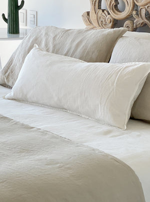 Funda de Almohada Lino - King 50x90 cms - Beige Claro - Naturalino