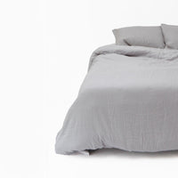 Funda de Plumón Lino Gris Claro