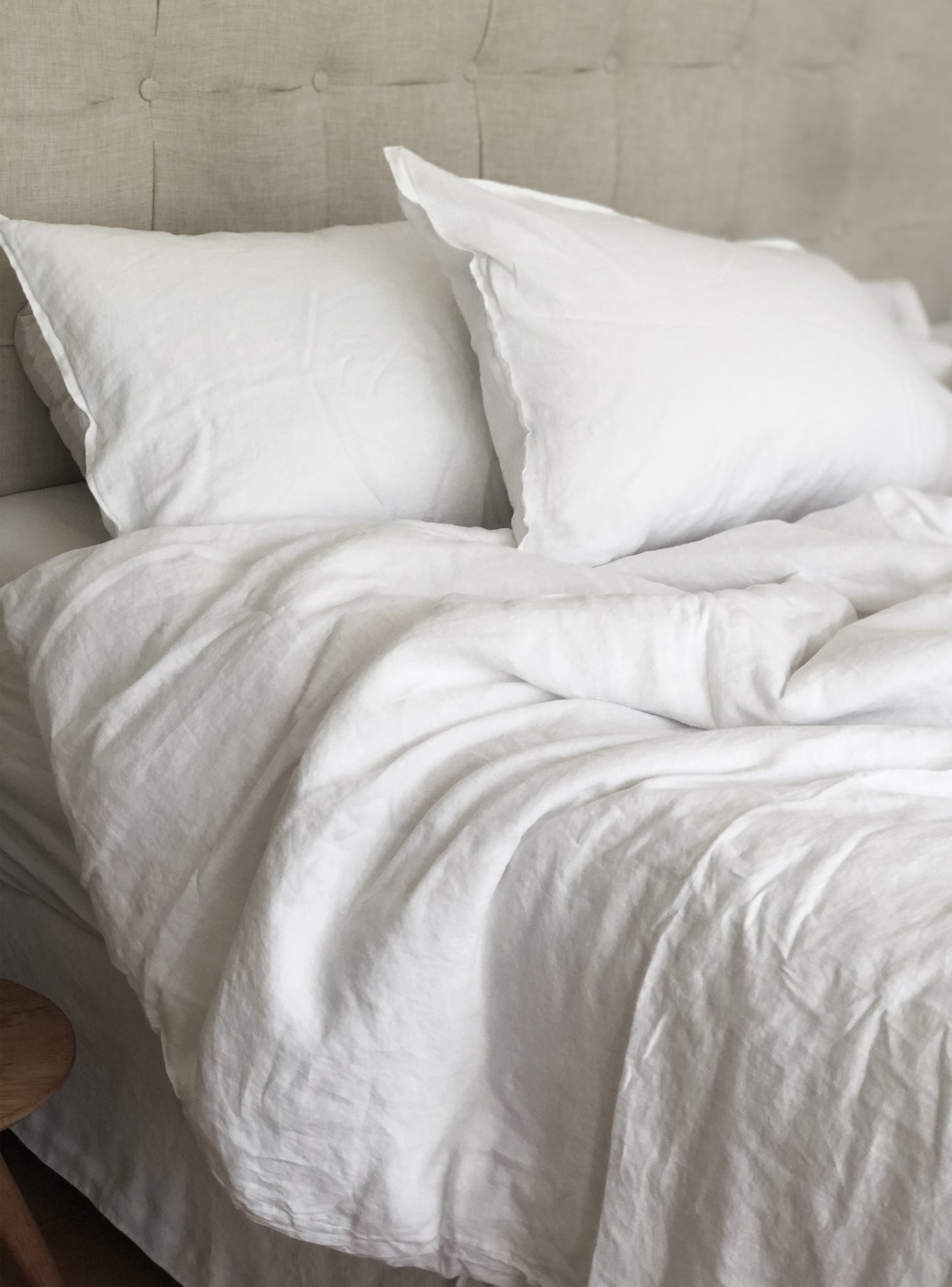 Set 2 Fundas de Almohada Lino - 50x70 cm - Blanco - Naturalino