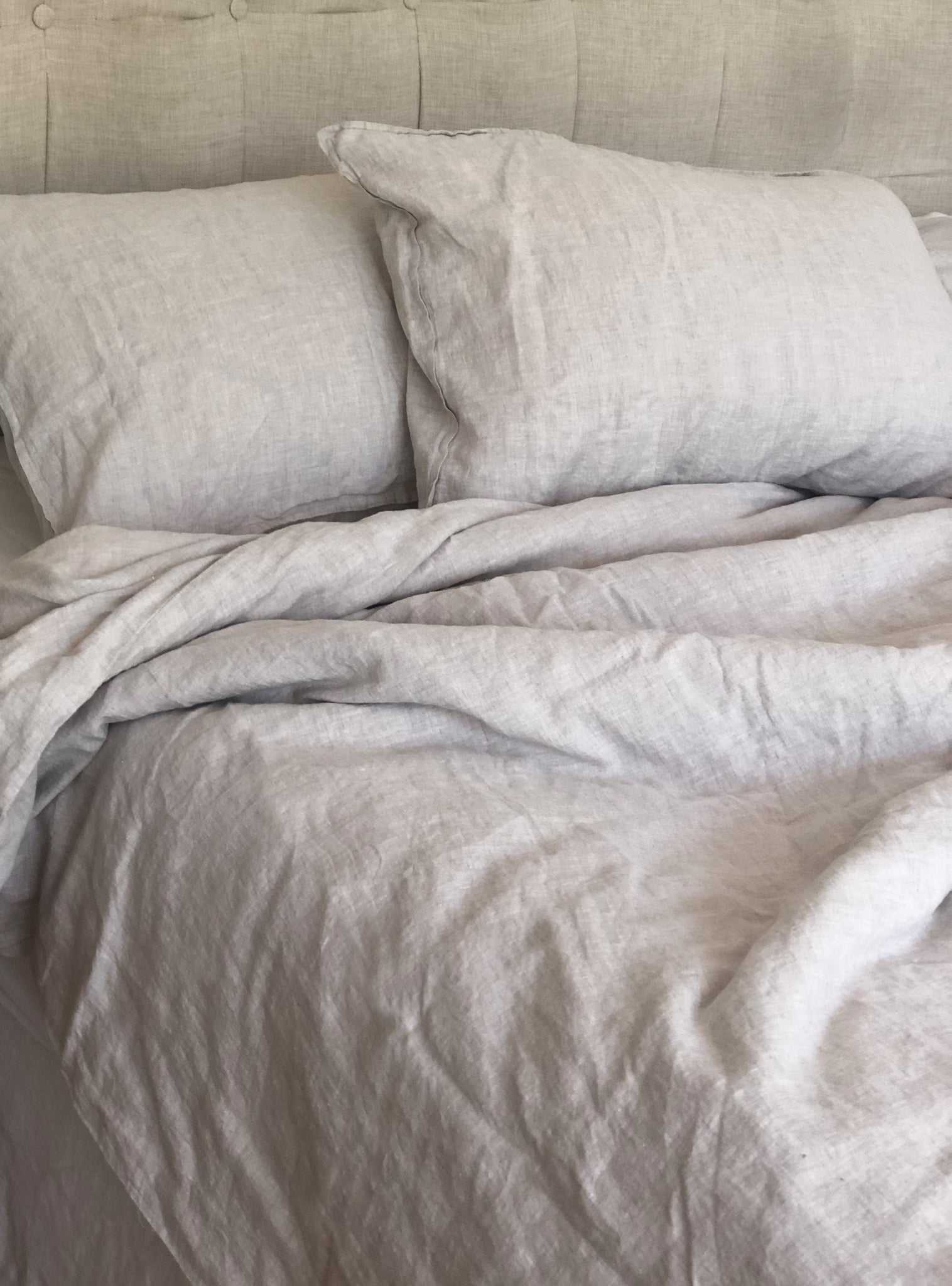 Set 2 Fundas de Almohada Lino - 50x70 cm - Beige Arena - Naturalino