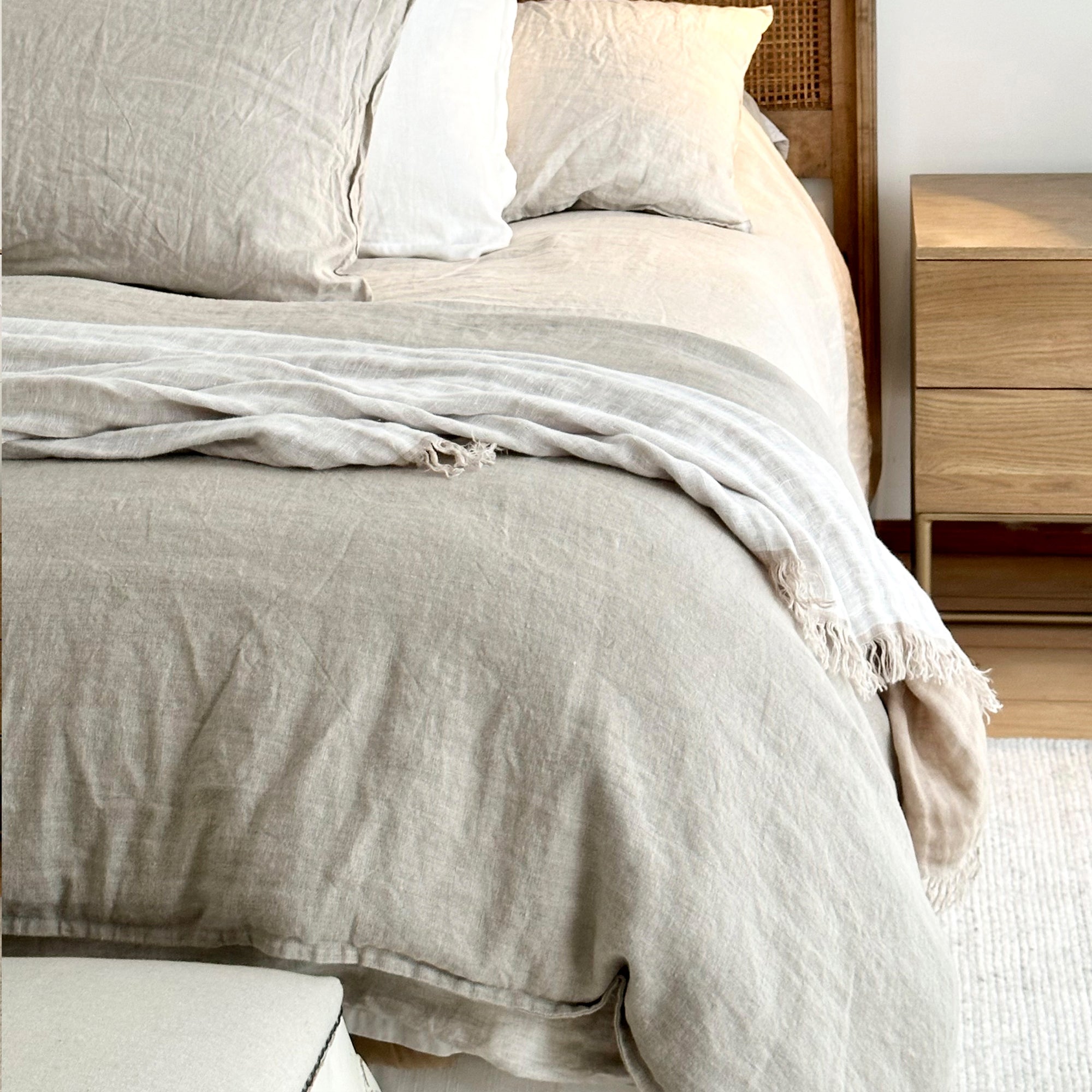 Piecera Loa XL Lino Grueso - 240x100 cms - Beige