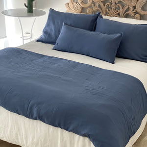 Piecera Lino Loa Standard - 210x100 cms - Azul - Naturalino