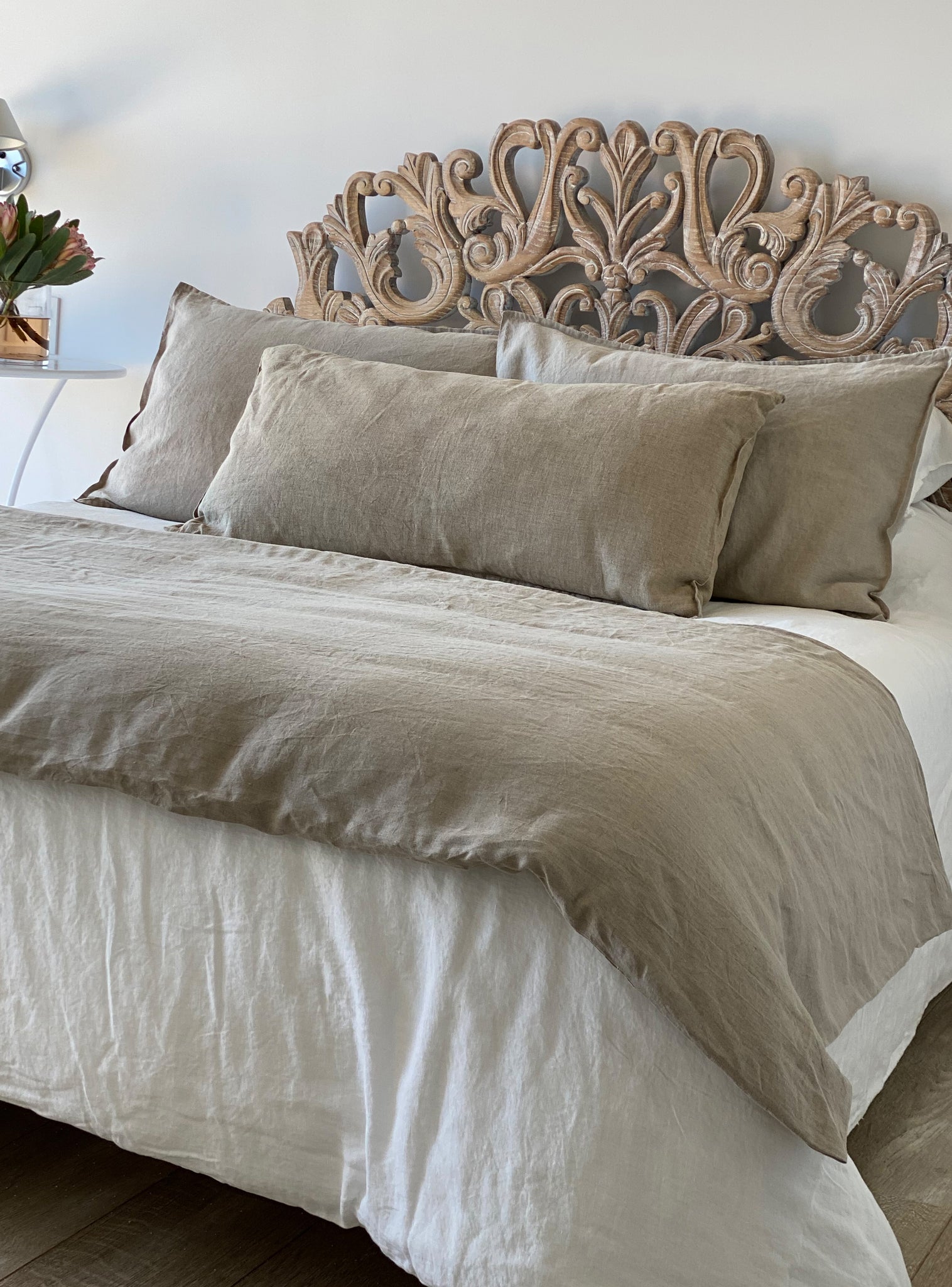 Funda de Almohada Lino - King 50x90 cms - Beige Lino - Naturalino
