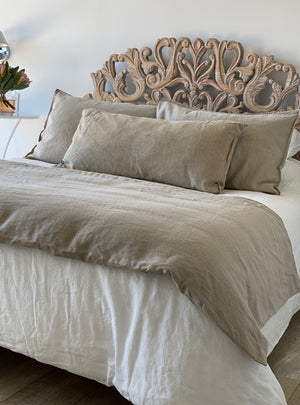 Funda de Almohada Lino - King 50x90 cms - Beige Lino - Naturalino
